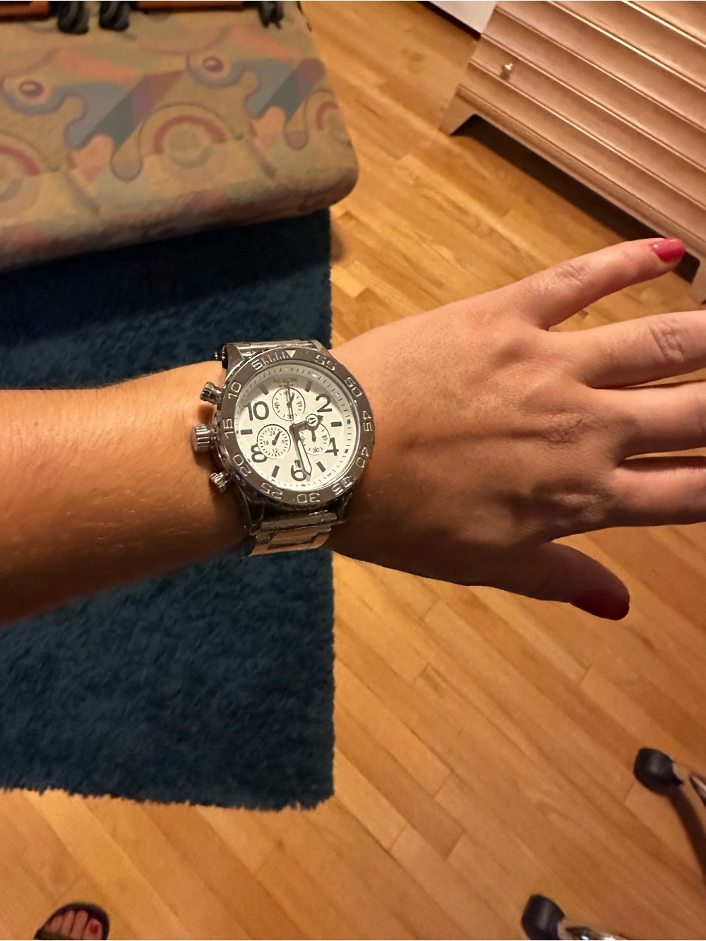 Nixon Silver Stainless Steel Chronograph with White Dial - Picture 5 of 6